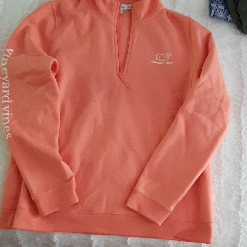 Vineyard Vines Peach Quarter-Zip Sweatshirt